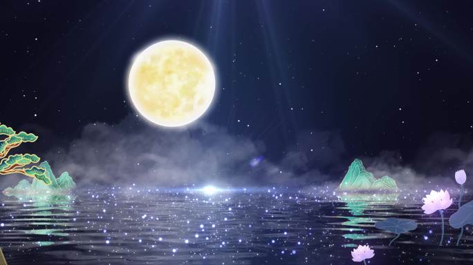水面月色星光