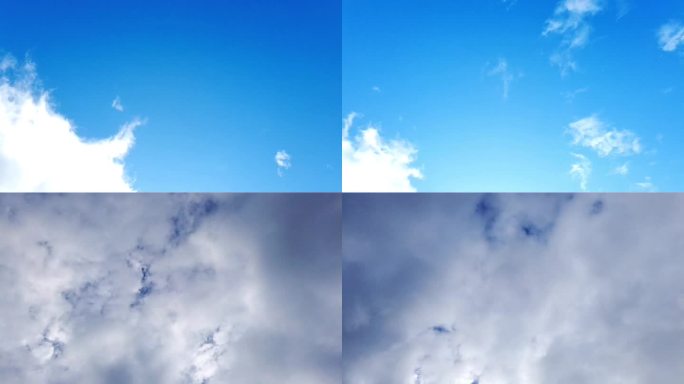 一个镜头拍蓝天白云突变乌云密布-延时拍