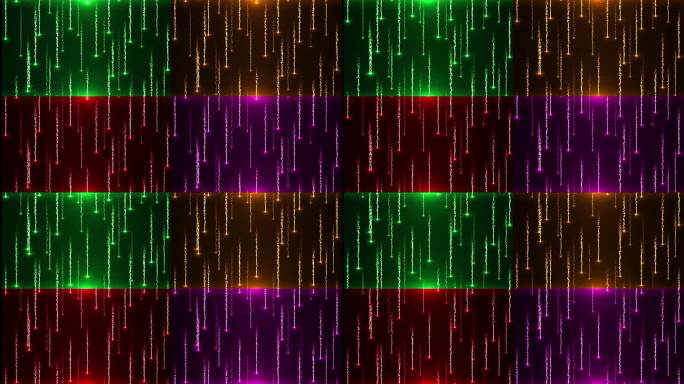 4K彩色粒子下落视频4宫格-循环