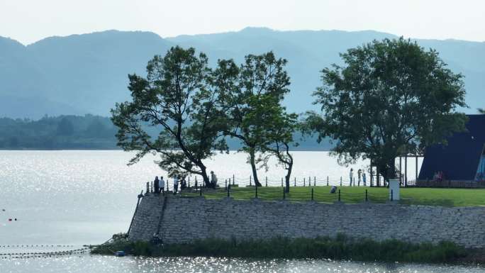 信阳南湾湖4k航拍 孔雀岛
