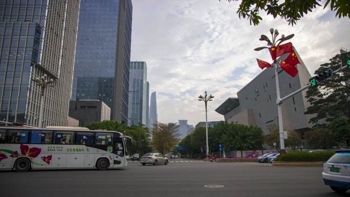 深圳福田 红荔路车流延时