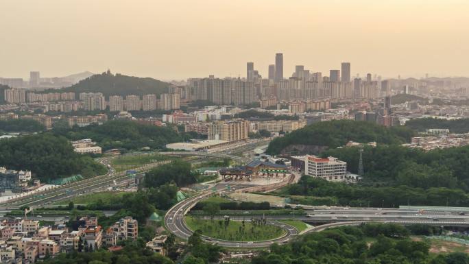 广州万博CBD夜景车流延时