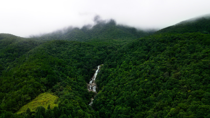 武平梁野山风景区瀑布航拍