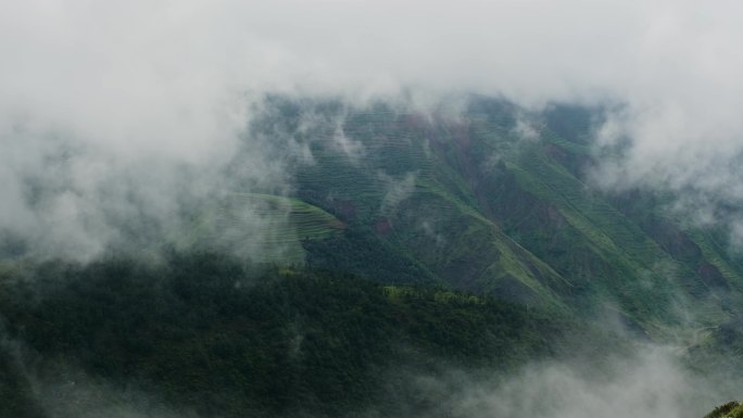 【4k】山涧云雾飘渺