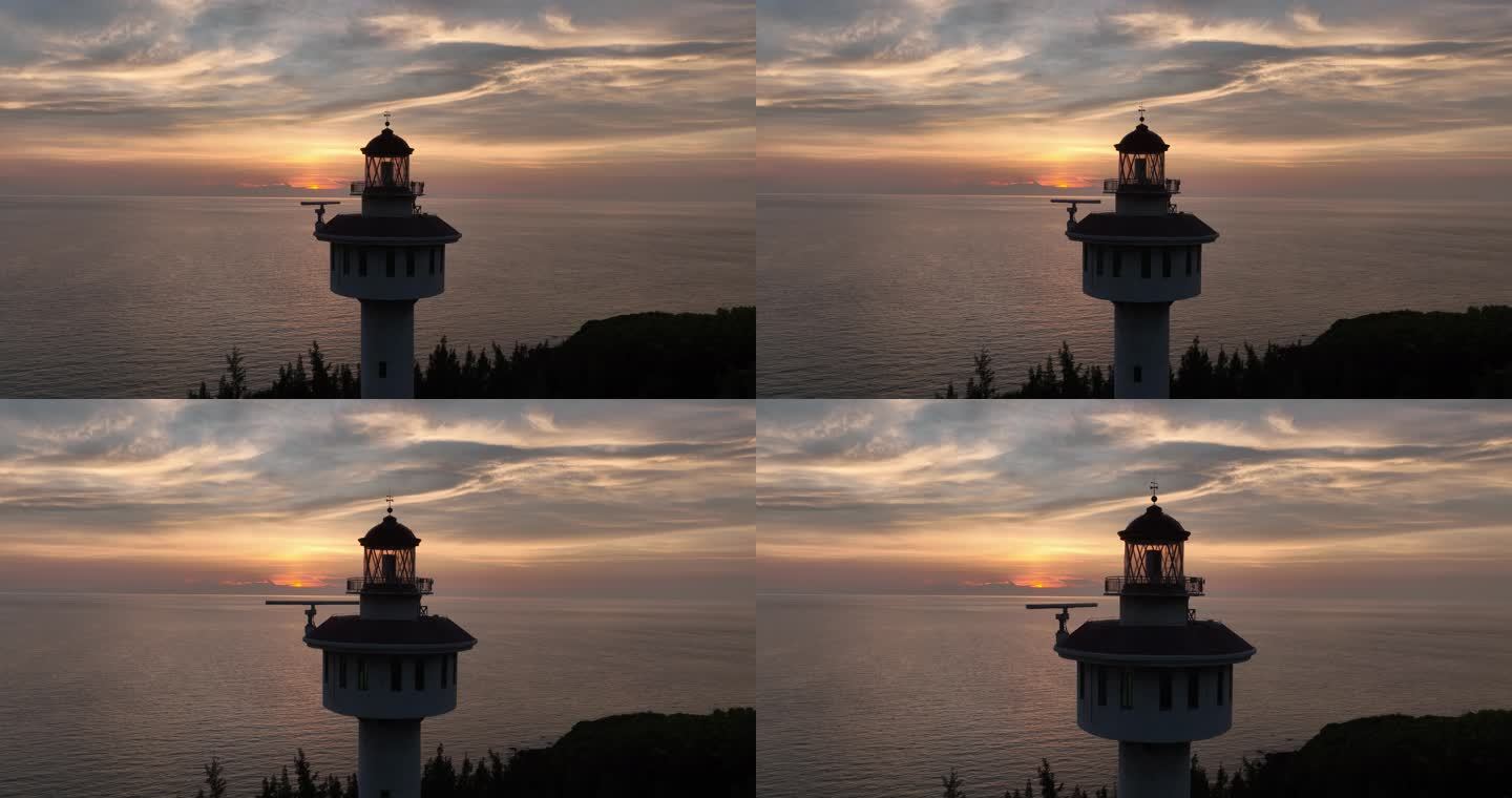 海南儋州龙门激浪 灯塔航拍
