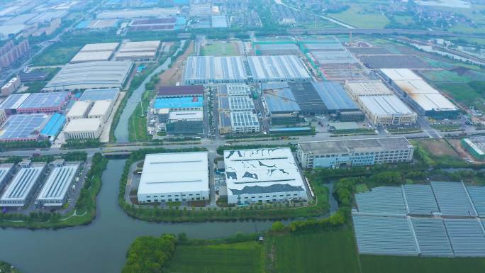 4K工厂大全景工业园区厂房新工厂