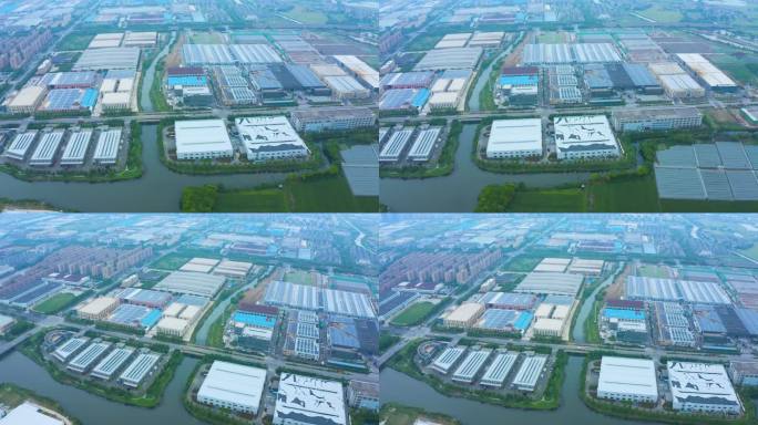 4K工厂大全景工业园区厂房新工厂