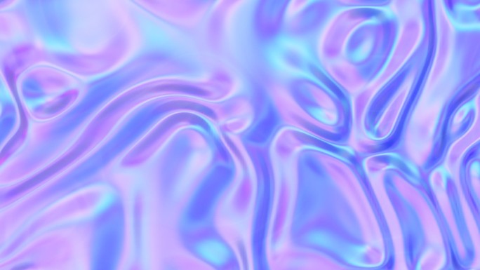 抽象酸性液态蓝紫彩色渐变流体金属循环