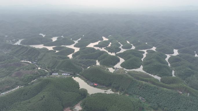 航拍钦州大马鞍水库