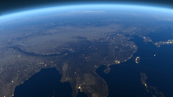 原创地球太空清晰俯视中国全貌AE模板