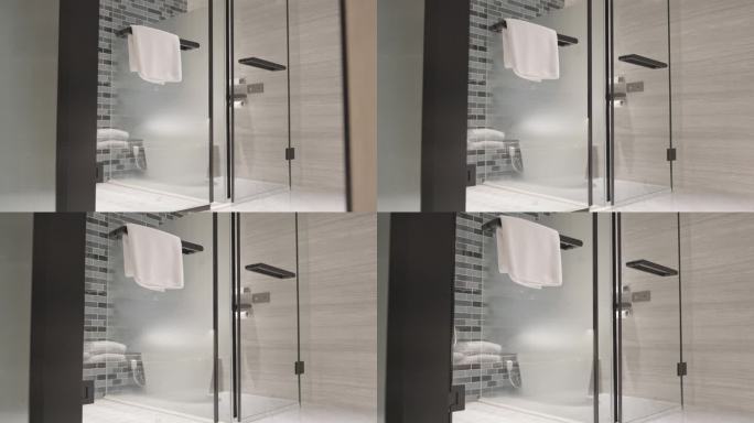 4k实拍 高档酒店盥洗室淋浴房