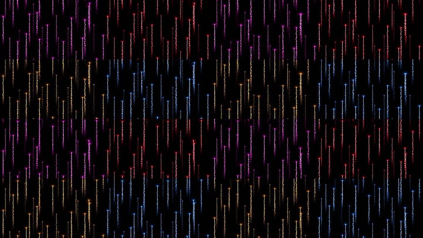 4K彩色粒子上升视频4宫格-循环
