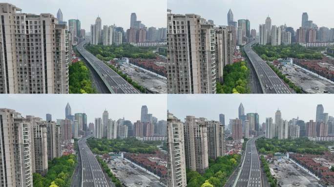上海高架桥城市航拍