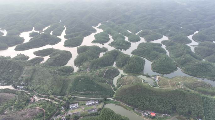 航拍钦州大马鞍水库