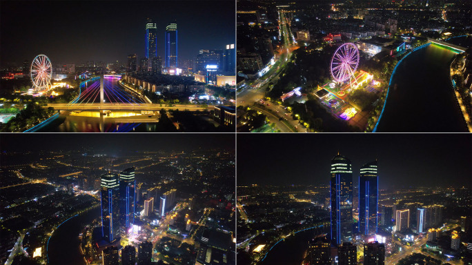 湖州夜景航拍