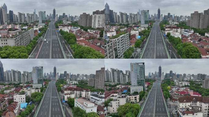 上海高架桥城市航拍