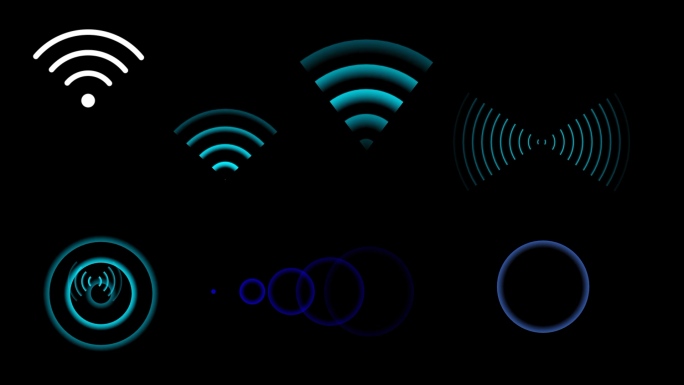 8个信号扩散科技素材透明视频
