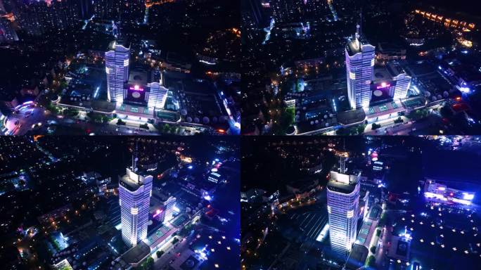 4K湖南广电中心夜景环绕延时空镜