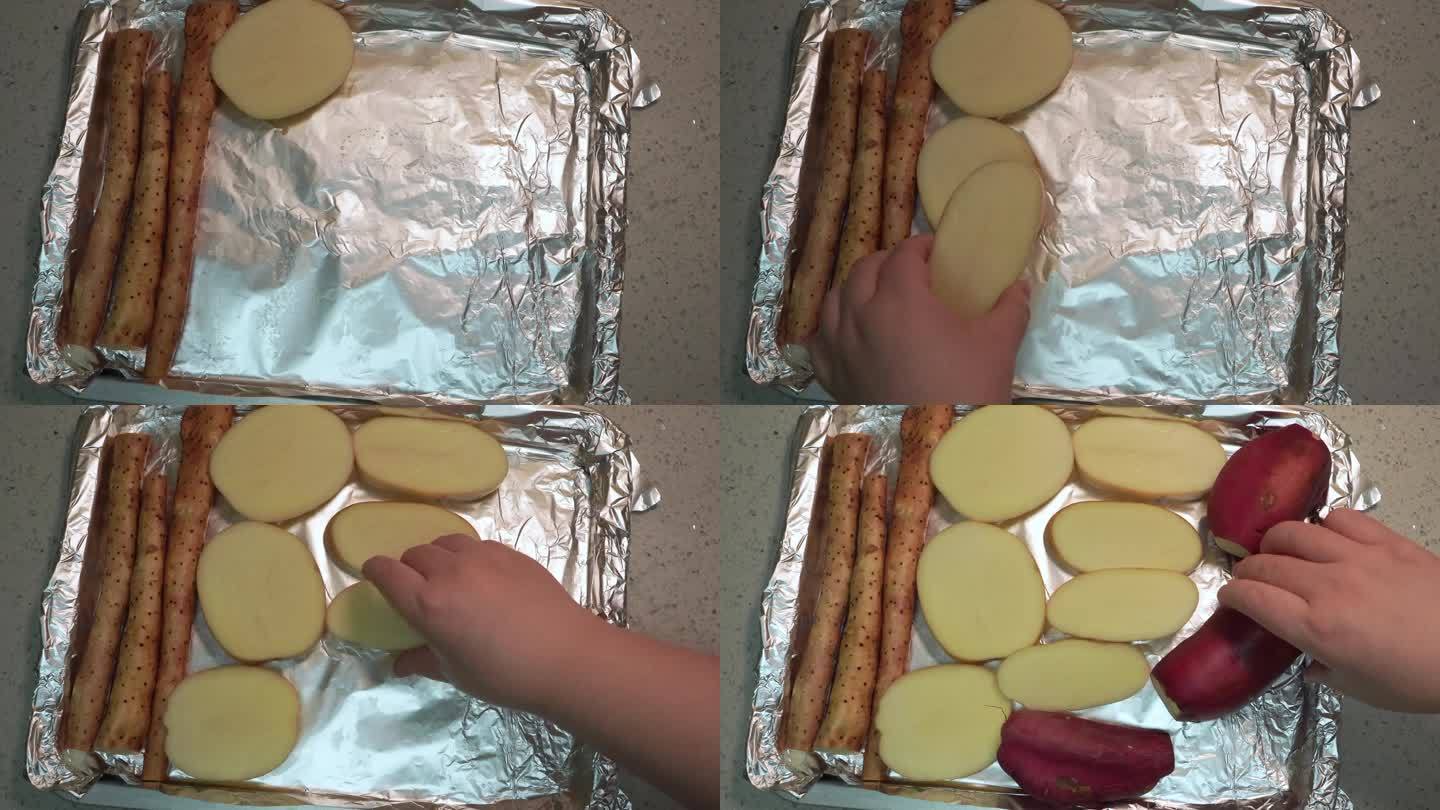 刷洗土豆烤土豆 (1)
