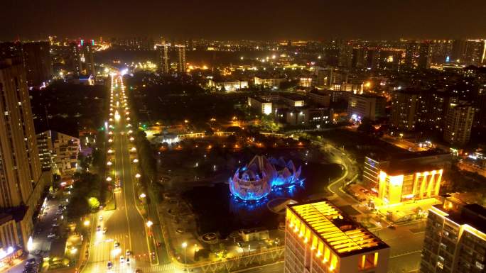 常州 武进市民广场夜景 凤凰谷 花园街