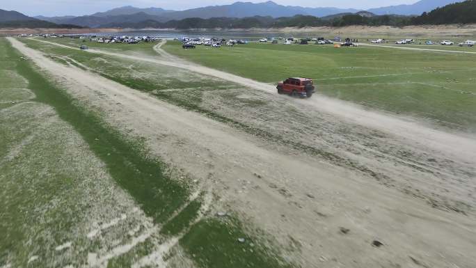 露营航拍 惠州白盆珠水库 白盆珠露营航拍