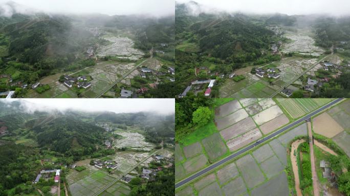 乡村俯瞰农田风光