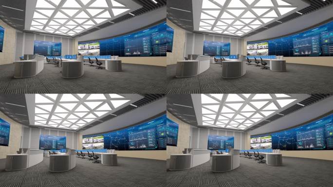 带有科技大屏的智能监控中心