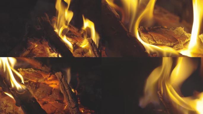 火烧木材