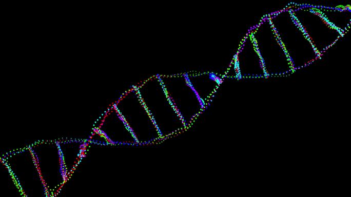 DNA粒子生长螺旋动画