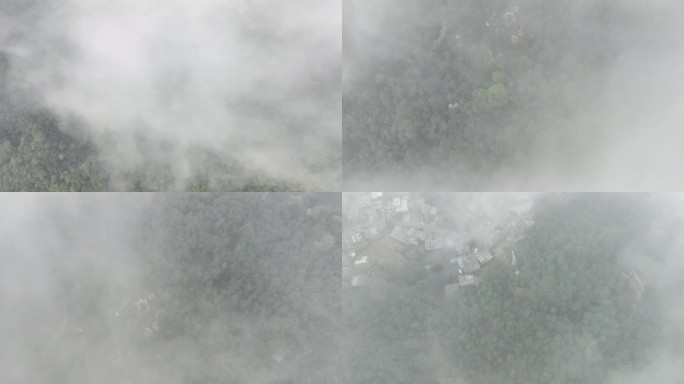 航拍云雾缭绕元阳梯田景区