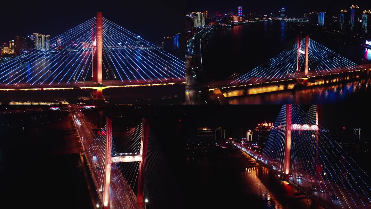 临江门大桥 夜景 航拍 4k 吉林