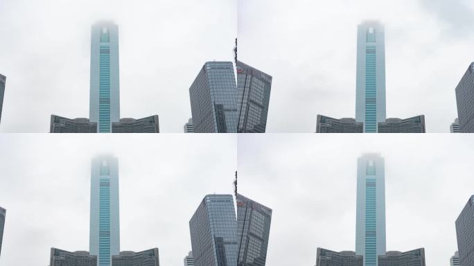 4K广州中信大厦CBD穿云延时摄影