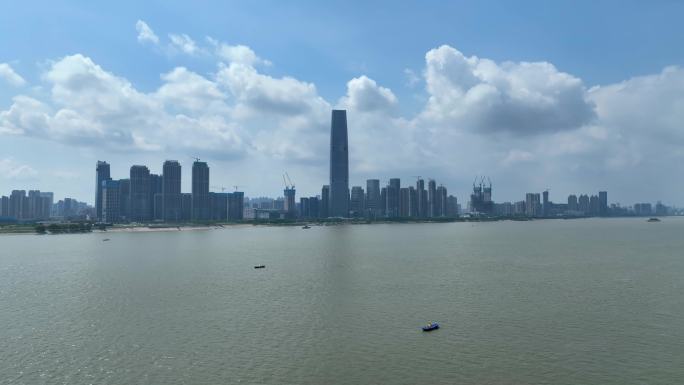 4K航拍武汉长江城市大景视频