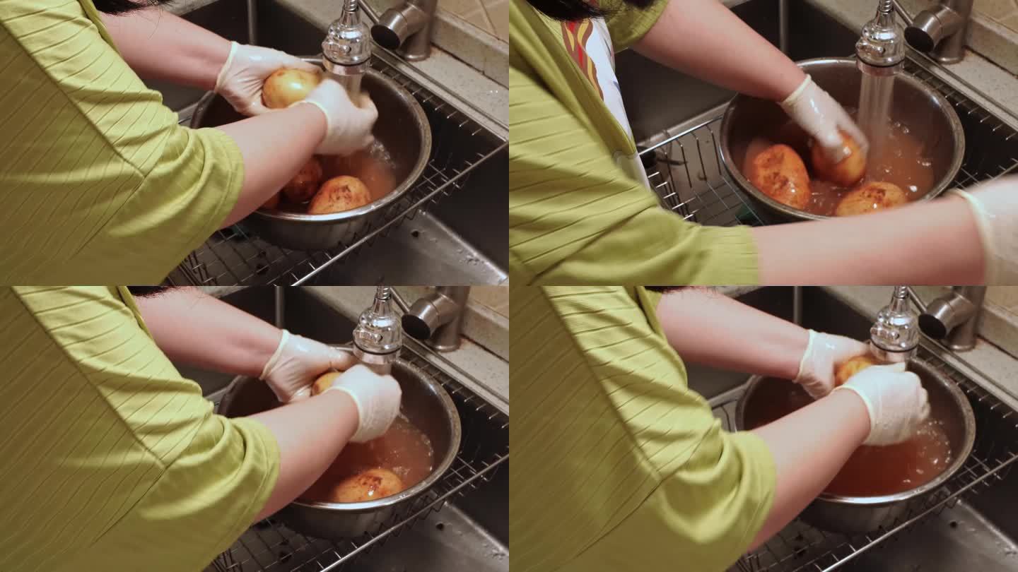 水龙头洗土豆 (2)