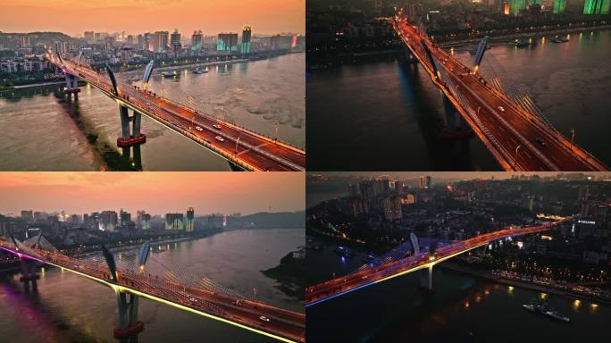 泸州国窖大桥夜景 夕阳