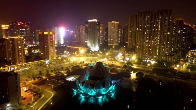 常州 武进市民广场夜景 凤凰谷 花园街