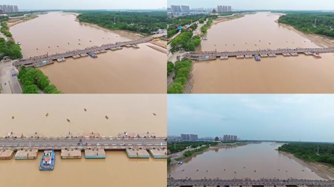 济南泺口浮桥航拍