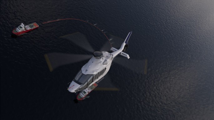 海上平台石油泄露后直升机和双船协同处理