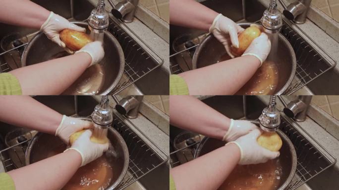 水龙头洗土豆 (1)
