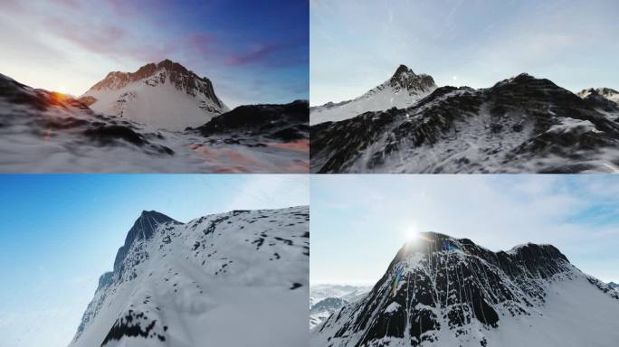 4K雪山山脉山峰高峰日出合集