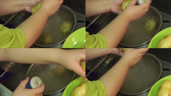 刷洗土豆烤土豆 (3)