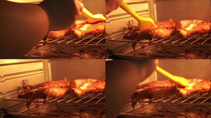 调配蜜汁烧烤酱刷酱烤鸡腿 (4)
