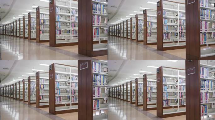 【4k】图书馆 书架书柜