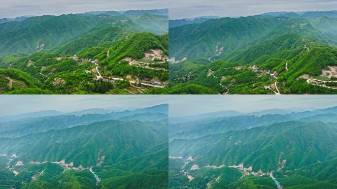 大山区山脉村峦叠嶂景象