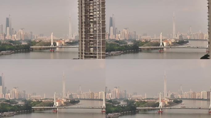 广州大沙头码头海印桥珠江新城广州塔全貌