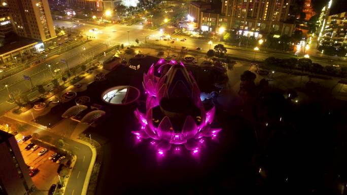 常州 武进市民广场夜景 凤凰谷 花园街