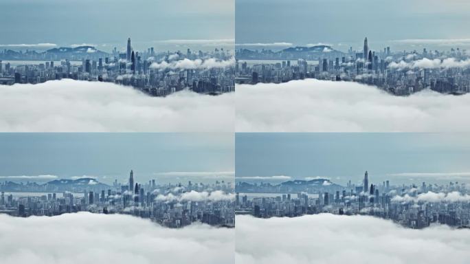 航拍深圳盐田区盐田港