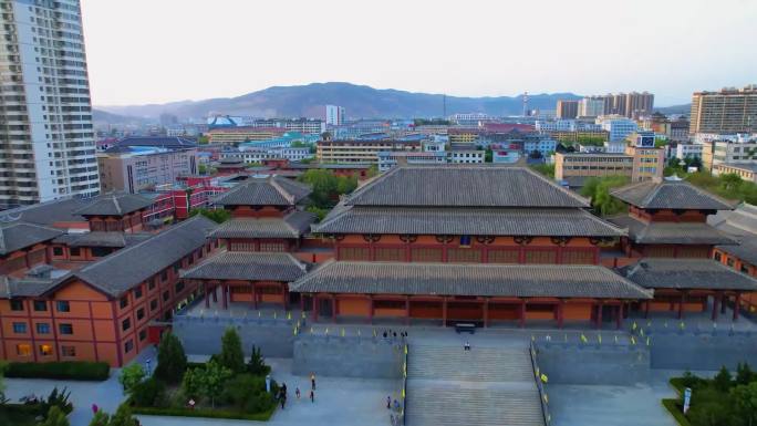 航拍静宁文化城苹果