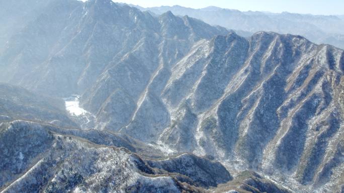 航拍秦岭雪后云海