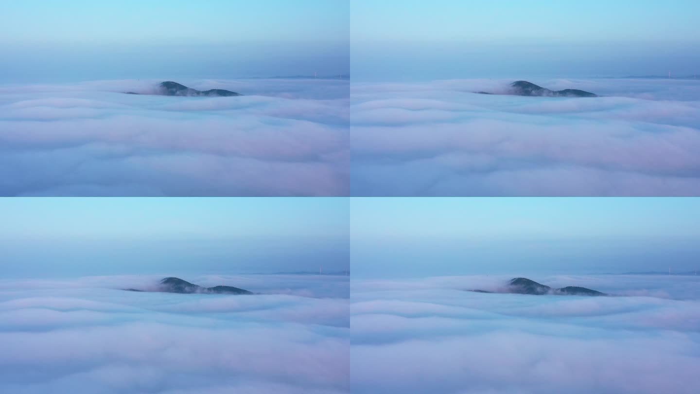 航拍 云雾里的刘公岛